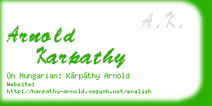 arnold karpathy business card